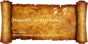 Hegedűs Vitolda névjegykártya